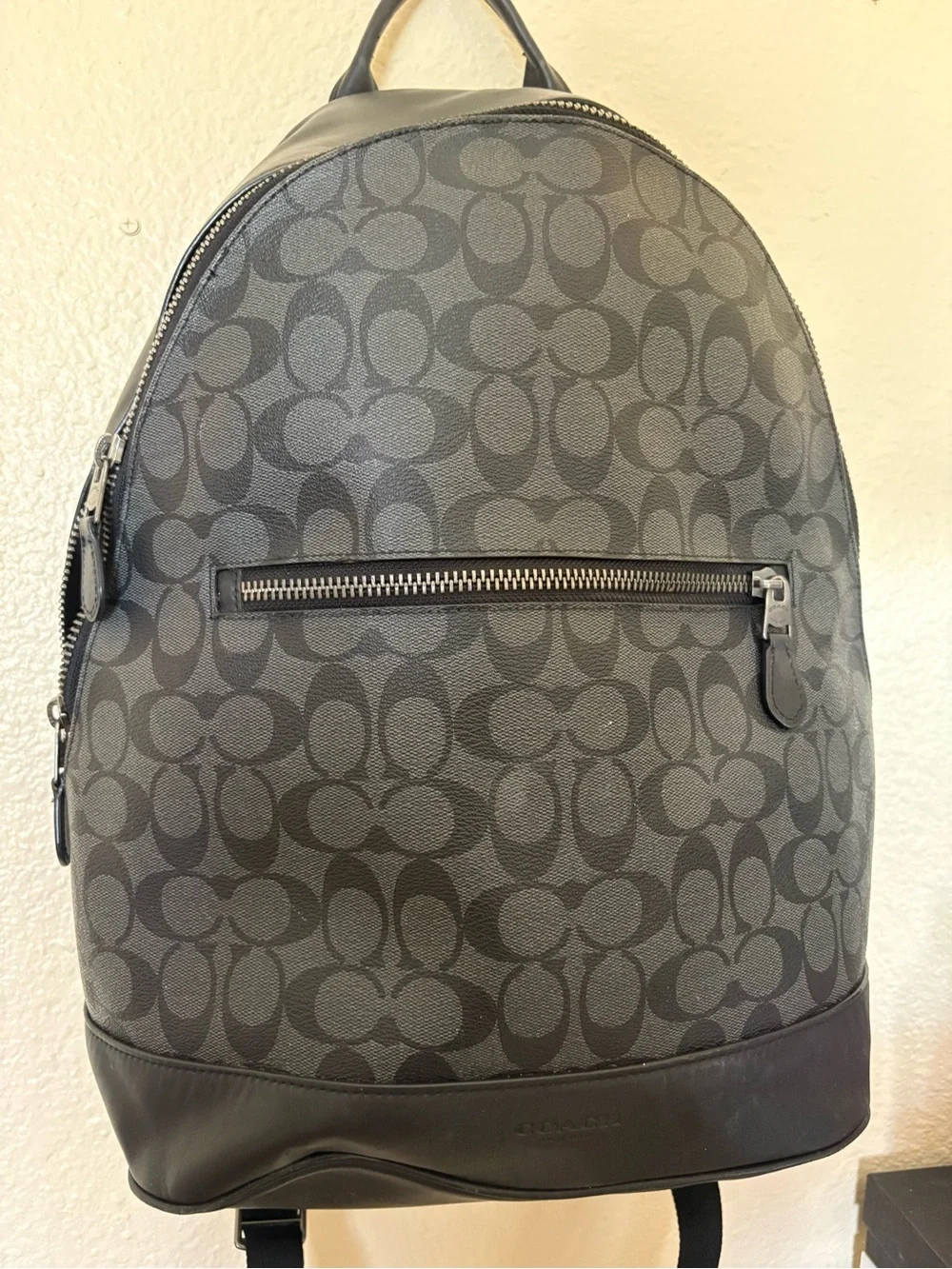 Coach Men's Signature Charcoal Gray Backpack